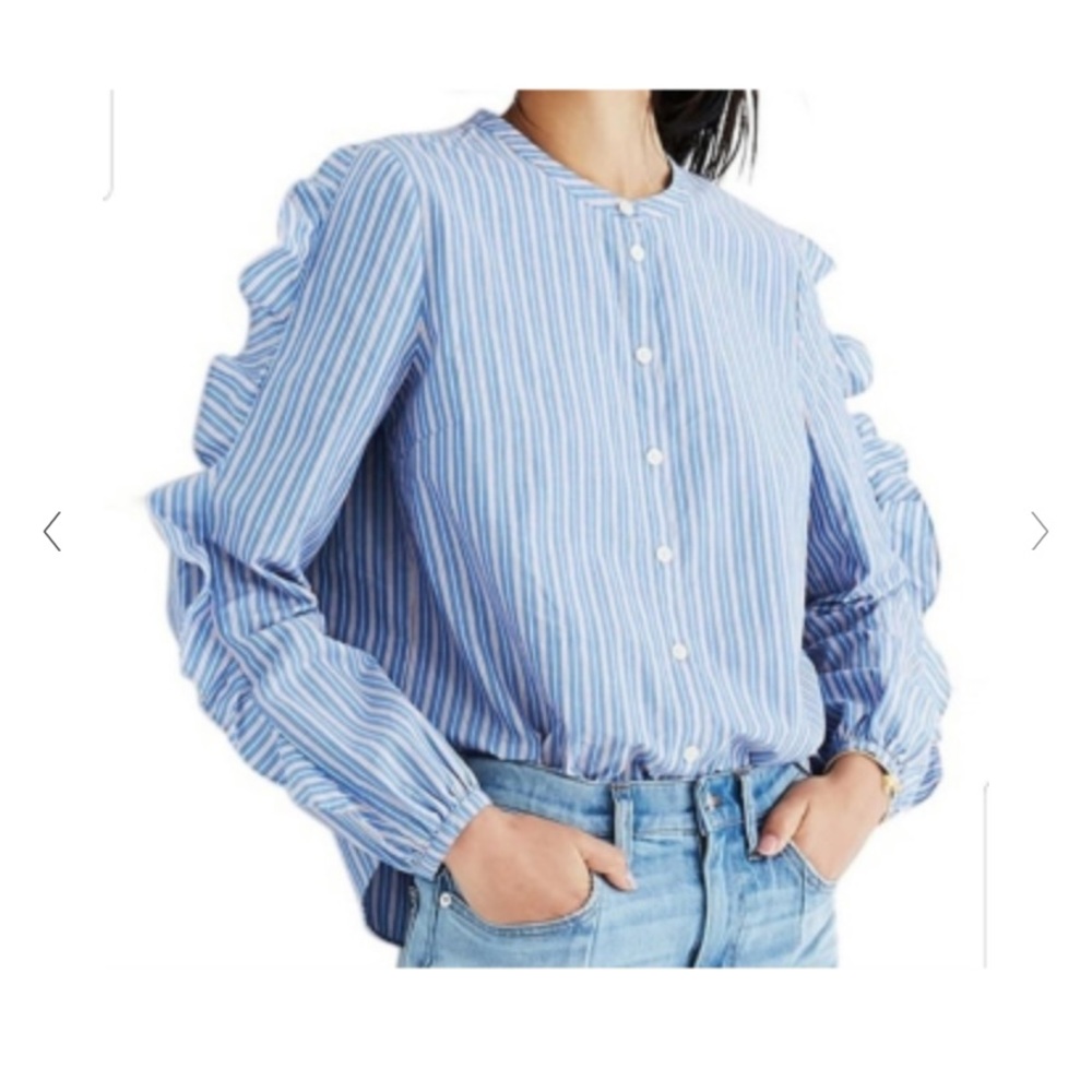 Madewell ruffled sleeves blouse